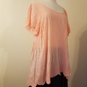 Torrid Boho Embroidered Button Back blouse